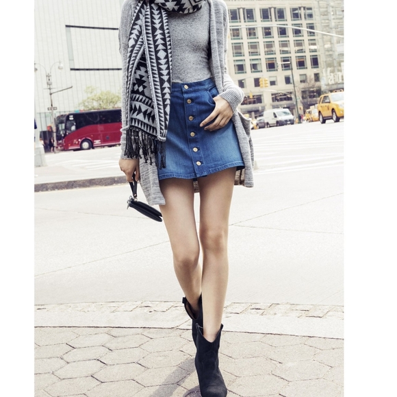 Express A-Line Button Front Mini Skirt | sz 00 - Picture 1 of 8